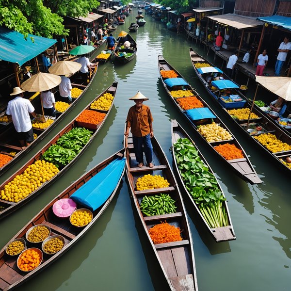 Comment choisir une croisière qui propose des visites des marchés flottants en Thaïlande?